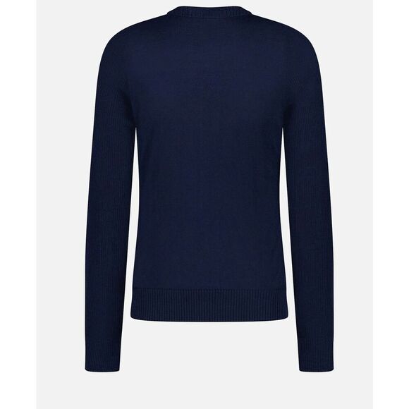 NWT VURNET 100% Wool JEAN VUARNET Dark Navy V-NECK JUMPER Crewneck Sweater M - Picture 4 of 16